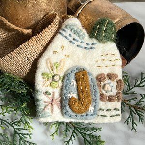 Anthropologie | Felt 'J' Monogram Unity Ornament